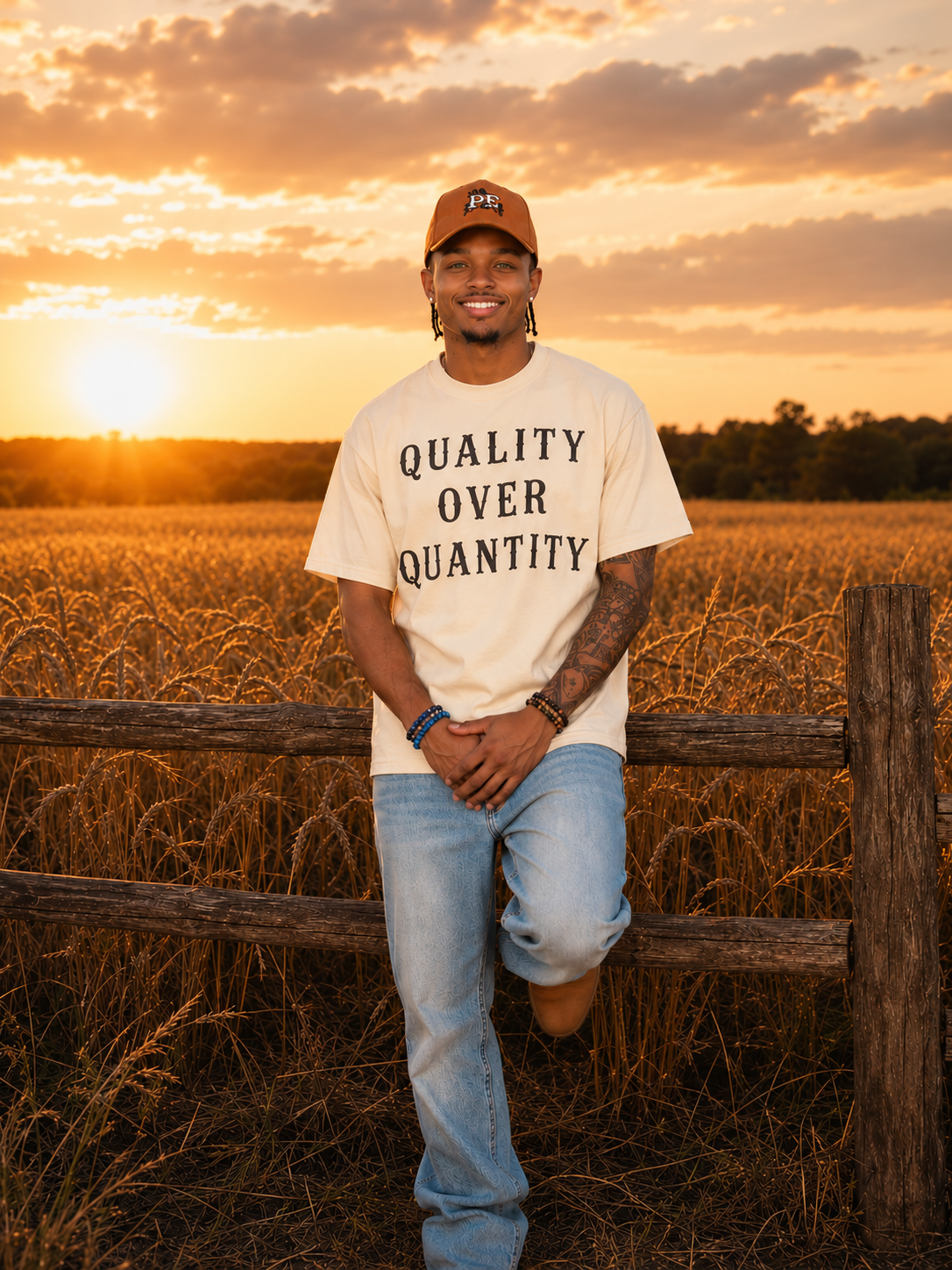 Quality Over Quantity Tee – Rooted Wheatfield Cream