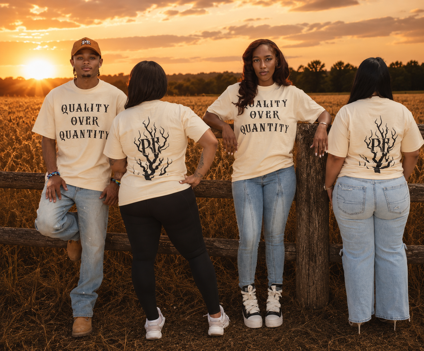 Quality Over Quantity Tee – Rooted Wheatfield Cream